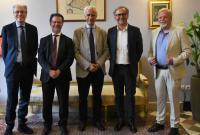 Da sinistra Daniele Condorelli, Francesco Priolo, Marco Tavani, Daniele Malfitana e Valerio Pirronello (foto di Patrizia Strano)