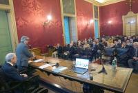 Un momento dell'intervento del rettore Enrico Foti