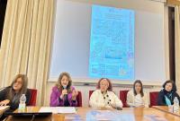 In foto da sinistra Stefania Mazzone, Daniela Fisichella, Marinella Fiume, Giulia Caruso e Fiorenza Taricone