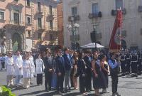 La delegazione Unict mentre sfila in piazza Università