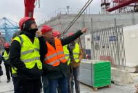 Un momento della visita al cantiere