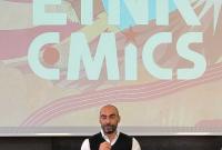 Un momento dell'intervento di Antonio Mannino, direttore generale di Etna Comics