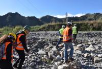 Un momento della visita al cantiere per la costruzione della nuova tratta ferroviaria Fiumefreddo-Giampilieri