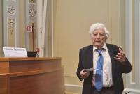 Un momento della lectio del prof. Antonio Sgamellotti