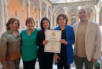 In foto da sinistra Francesca Aparo, Robertina Nicastro, Gabriella D'Aprile, Catia Pasta e Giambattista Bufalino