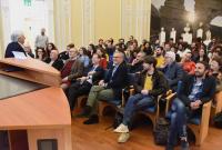 Un momento della lectio del prof. Antonio Sgamellotti