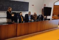 Un momento dell'incontro al Monastero dei Benedettini