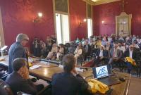 Un momento dell'intervento del rettore Enrico Foti