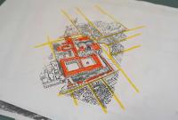 Un disegno del progetto del Giardino di via Biblioteca di Giancarlo De Carlo
