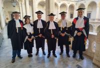 In foto da sinistra Vito De Pinto, Lina Scalisi, Fulvio Mavilio, Anton Sculean, Enrico Foti e Gaetano Isola