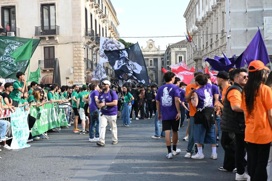Un momento della sfilata del Palio d'Ateneo 2026